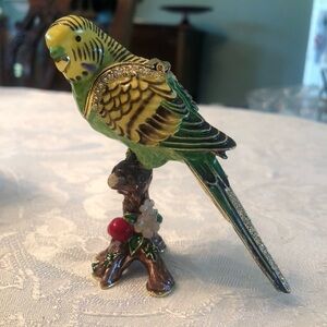 Green and Yellow Parakeet Figurine